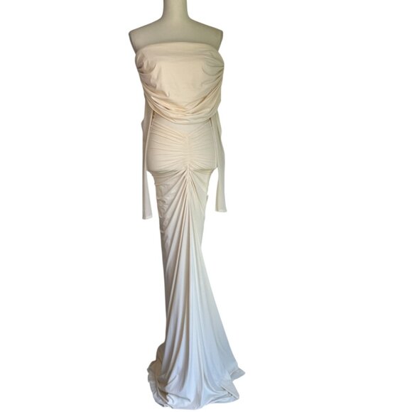 Deme by Gabriella Jolene Gown in Off White X-Small New Womens Maxi Dress - Picture 5 of 17